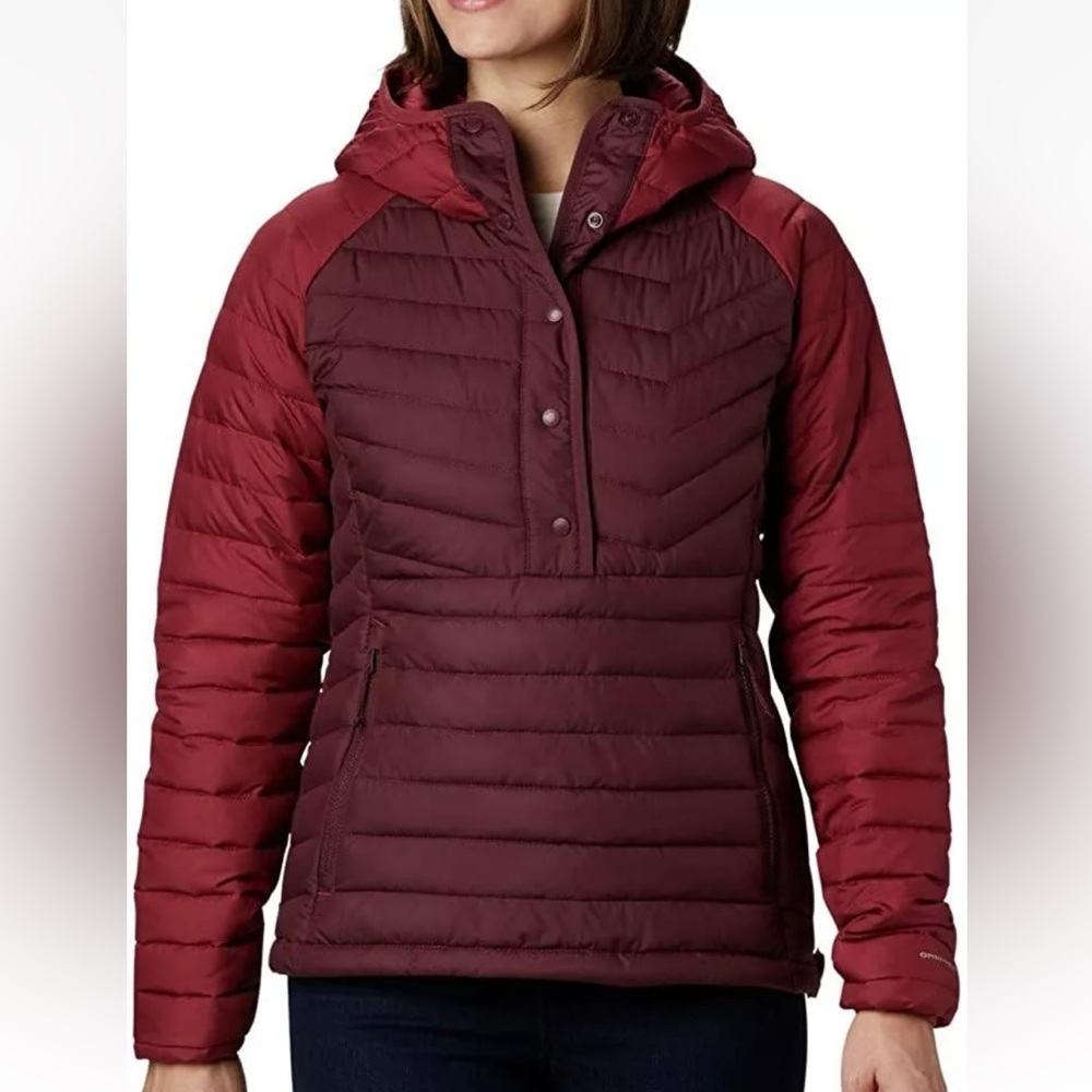 Columbia Powder Lite Omni-heat Insulated Anorak Malbec Thermal Jacket Sz M NWOT - Picture 1 of 16